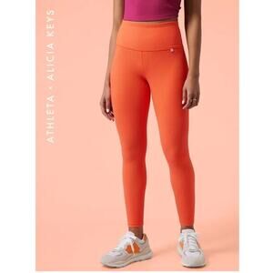 Athleta x Alicia Keys Elation Tight Rib Limited Edition Orange Leggings Size S